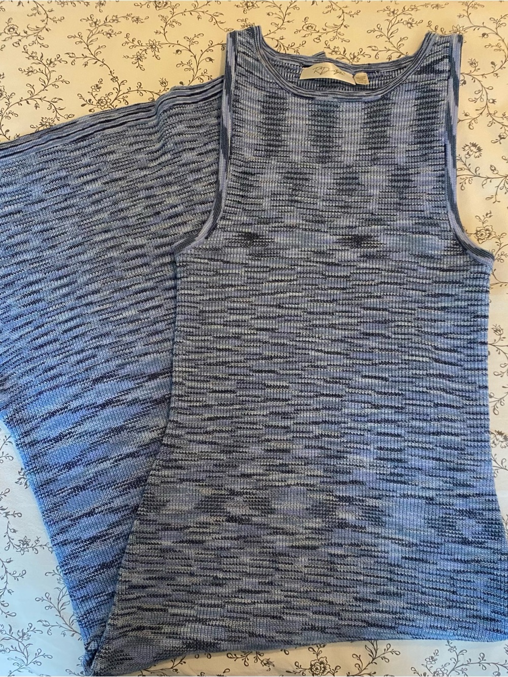 RD Style Blue Multi-Tone Knit Style Long Dress